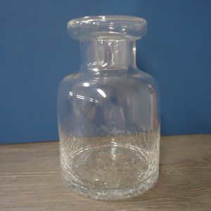 CRACKLED GLASS BEDSIDE WATER CARAFE WITH GLASS